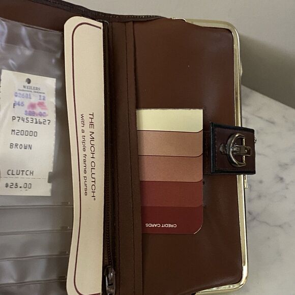 Vintage NOS Buxton Genuine Leather Brown Wallet Organizer Equestrian Vibes - Picture 7 of 11